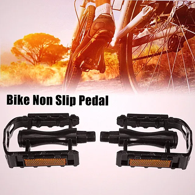 1 Pairs Bicycle Non Slip Pedal 9/16'' Spindle Platform Bike Accessories Black