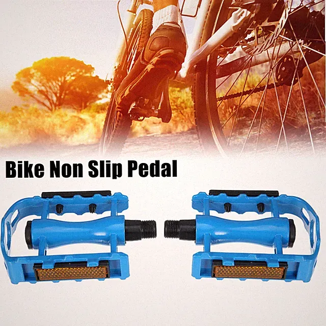 1 Pairs Bicycle Non Slip Pedal 9/16'' Spindle Platform Bike Accessories Blue