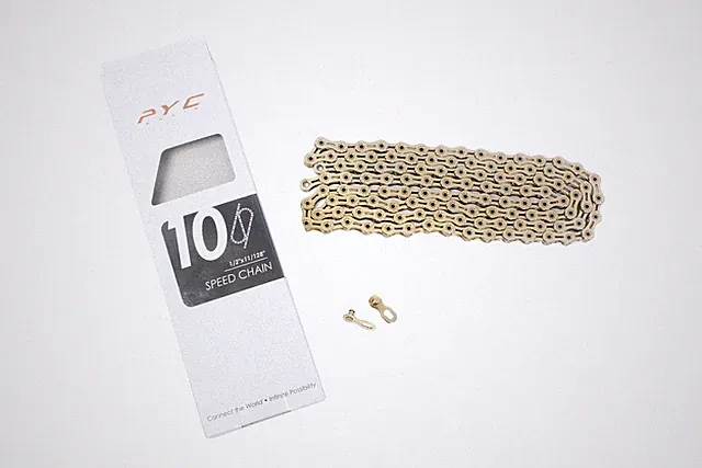 10 Speed Gold Hollow-Pin PYC Chain - Ultra Light 250G Road MTB Cx Bike