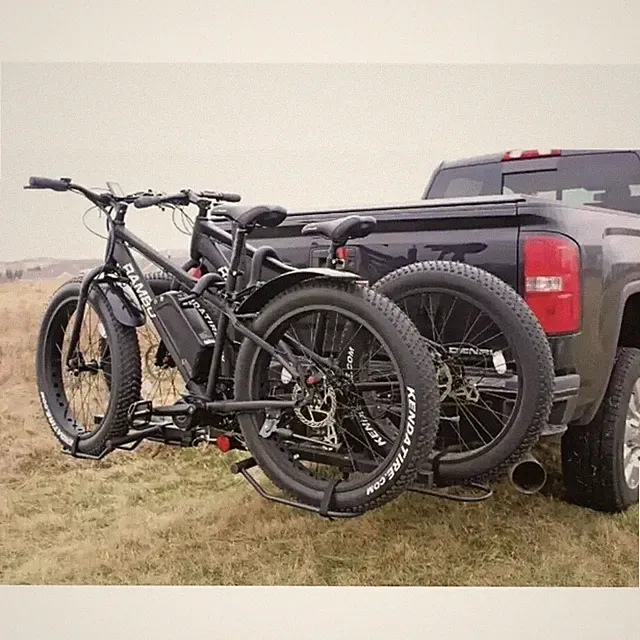 2 Fat Bike Rack Carrier Vehicle Mount Truck Hitch Heavy Duty Folding w/ Lock New