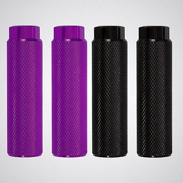 4 Pack Aluminum Alloy Bike Pegs Anti-Skid Fit 3/8 Inch Axles Purple/Black