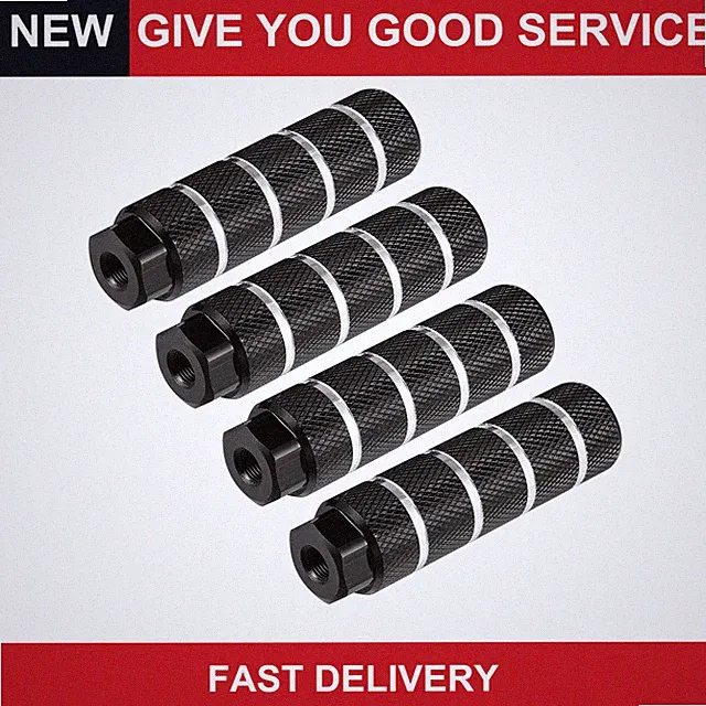 4pc Aluminum Alloy Rear Foot Pegs Black for BMX MTB Bike Fit 3/8 inch Axles New