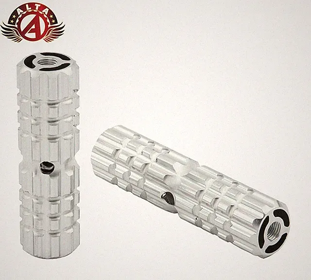 ALTA Alloy 4.5" Textured Anti-Slip BMX Chrome Pegs– 24/26T Thread, 3/8” Axle