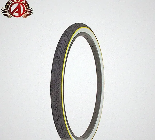 ALTA Bicycle 24" x 2.125" WhiteWall Yellow Line Durable TIRE CLASSIC Mini BRICK.