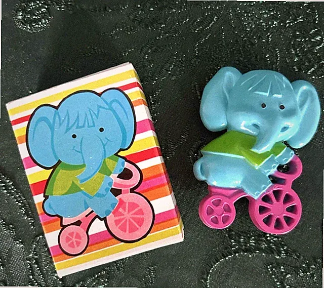 Avon Pedal Pusher Elephant Children's Pin Bike Bicycle W/ Box VTG 1975