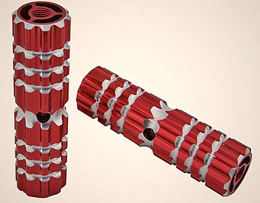 BICYCLE 661 ALLOY PEGS 24/26T RED 4-1/2"L x 1.10W CRUISER LOWRIDER BMX
