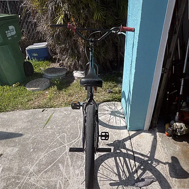 BMX Bike Black Red Steel Pegs BMX Bar Clincher Tires 1 Speed