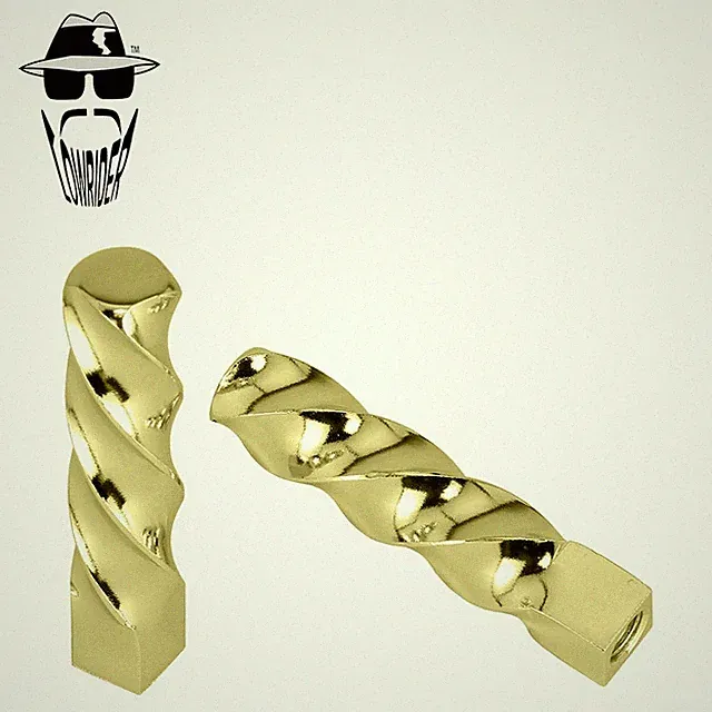 ORIGINAL LOWRIDER 26T SQUARE TWISTED BICYCLE GOLD PEGS FITS 3/8 AXLE.