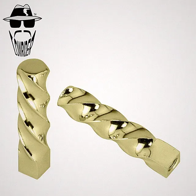 ORIGINAL LOWRIDER Bicycle Twisted Pegs 3" Gold Steel 3/8 Axle 26T Bike Peg Set.