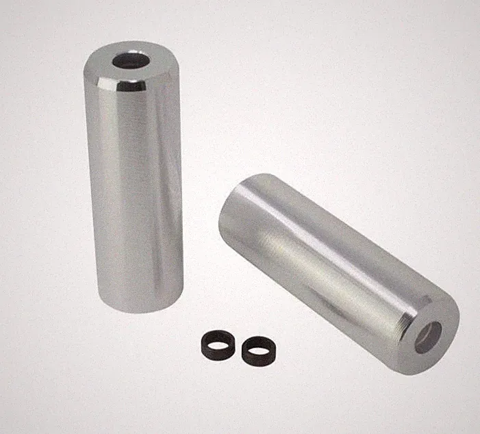 PRO+ BMX Bike Bicycle Lite Alloy Threadless Pegs Fits 3/8" or 14mm Silver