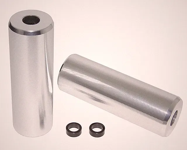Threadless Alloy Bike Pegs 4.5" Silver 3/8 or 14mm Axle Universal BMX Peg Set.