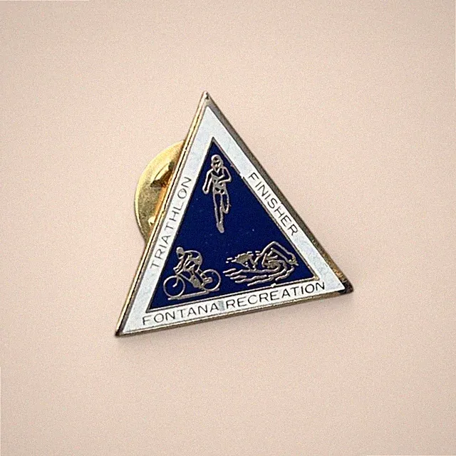 Triathlon Finisher Pin Fontana Recreation Swim Bike Run Lapel Pin