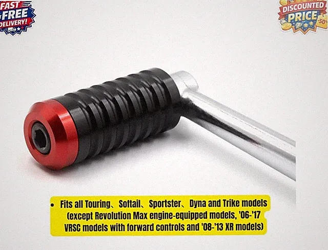 Two-Tone Black Red Shifter Peg for Harley Touring Softail Sportster Dyna