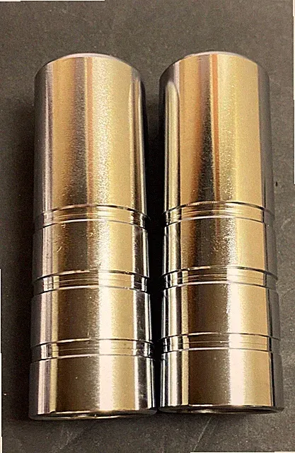 Unbranded Pegs 14mm & 1.5 Inch Threadless Polished Silver NOS