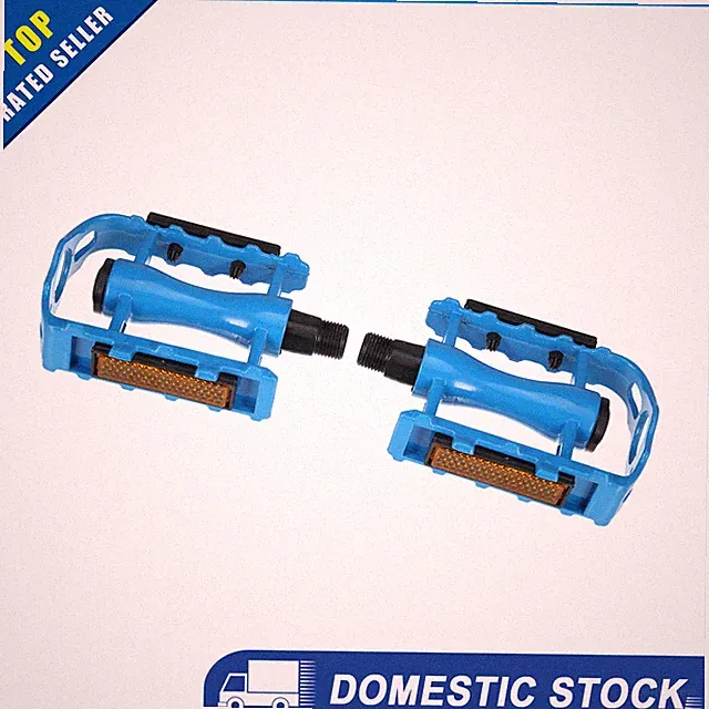 Universal Bicycle Bike Foot Pedal 9/16" Spindle Platform Non Slip Blue Pack of 2